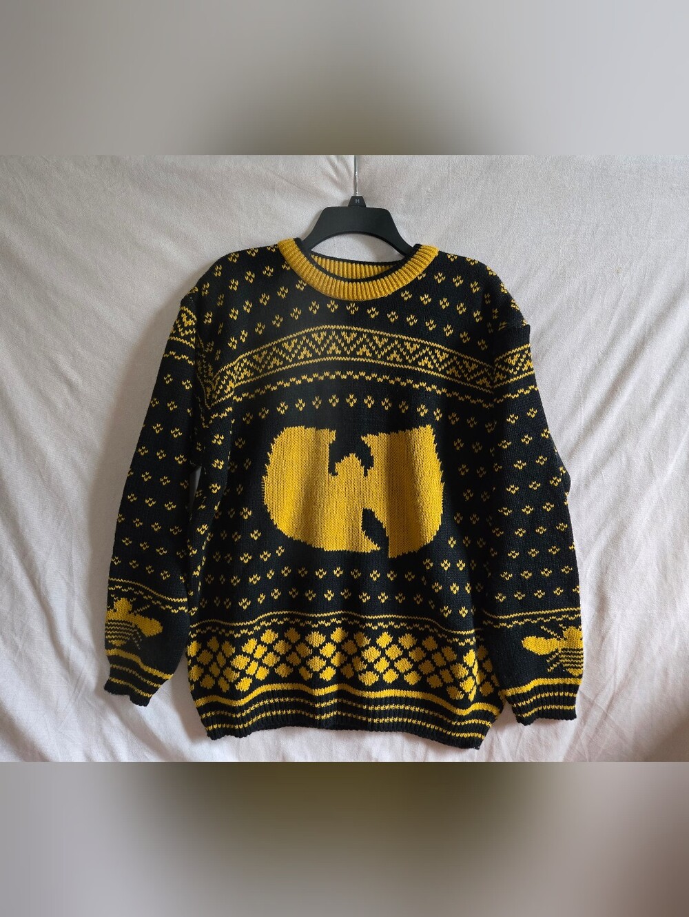 WU-TANG KNIT SWEATER * KILLA BEES * REVERSIBLE * EXTREMELY RARE * SZ.XXL (RUNS S